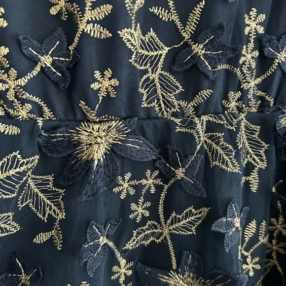 Baltic Born Navy and Gold Floral Maxi Dress - Picture 14 of 16